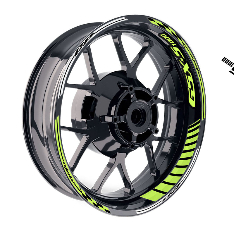 Fit Suzuki GSXS1000 Logo GP 17 inch Rim Wheel Stickers Racing Check