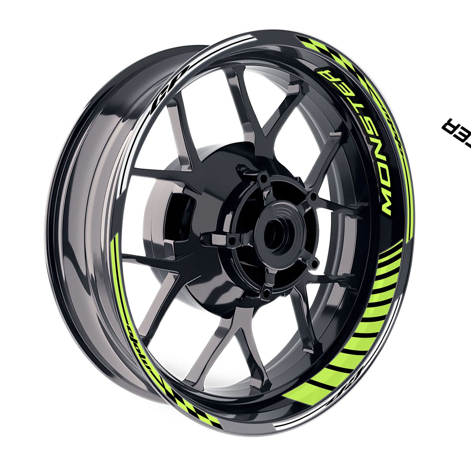 Fit Ducati Monster 821 797 696 Logo GP 17 inch Rim Wheel Stickers Racing Check