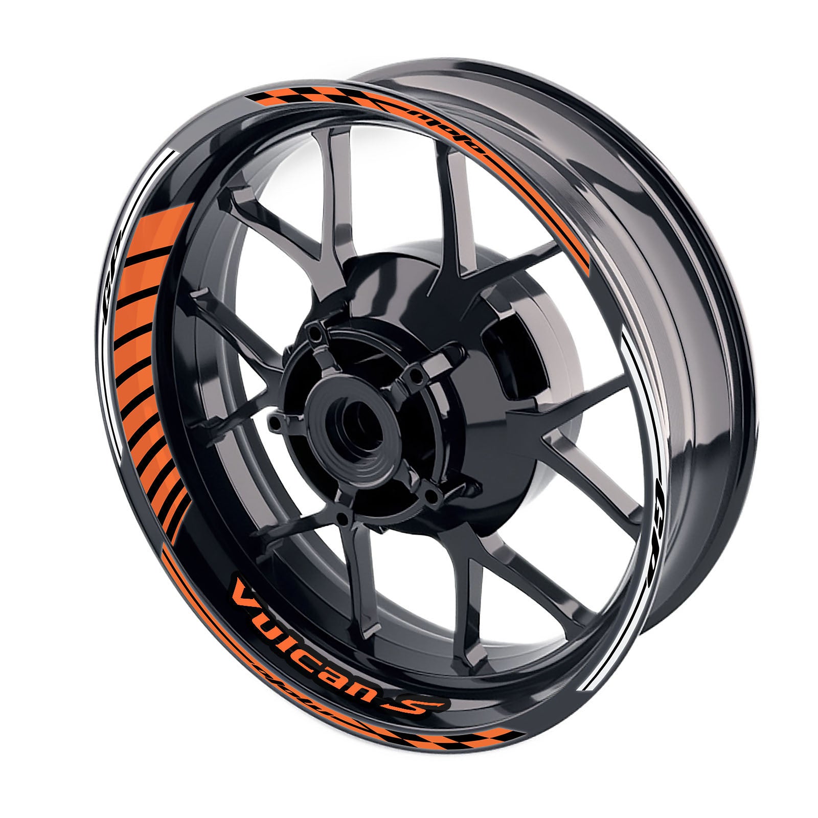Fit Kawasaki Vulcan S 650 EN650 Logo Moto GP Stripe 17 inch Wheel Rim Sticker - MC Motoparts