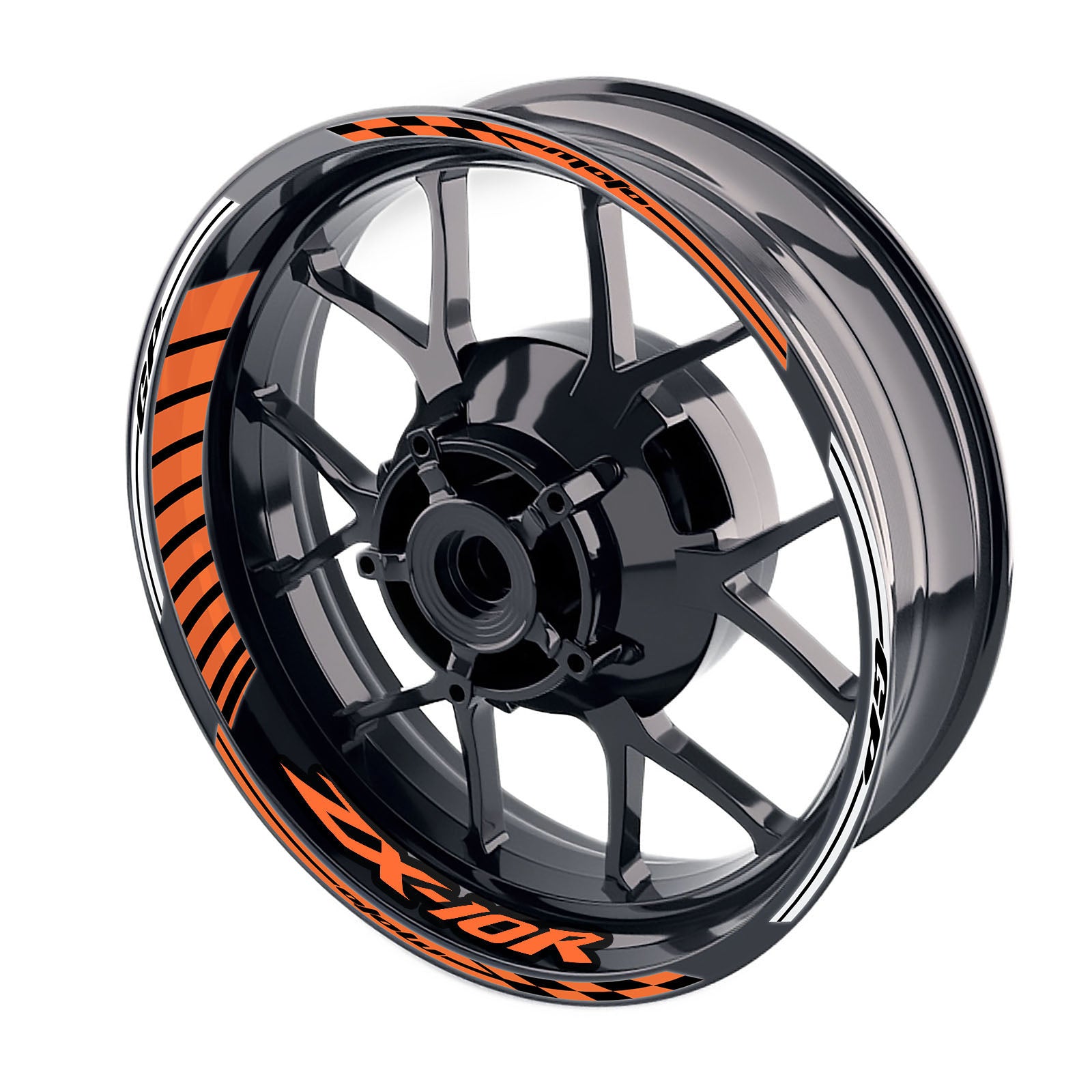 Fit Kawasaki ZX10R Ninja Logo Moto GP Stripe 17 inch Wheel Rim Sticker - MC Motoparts