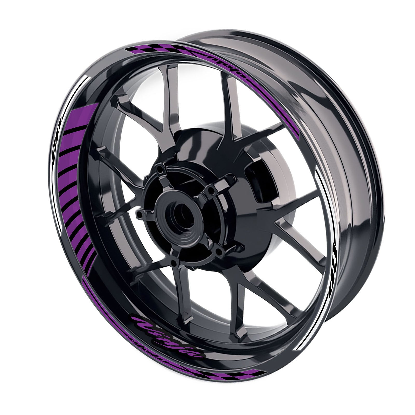 Fit Kawasaki Ninja 1000 650 400 Logo Moto GP Stripe 17 inch Wheel Rim Sticker - MC Motoparts