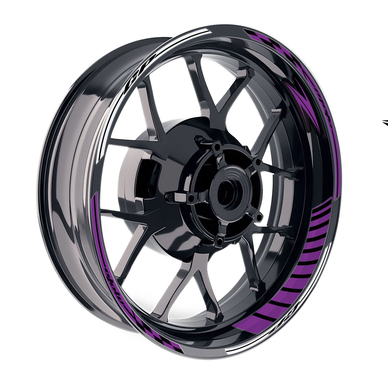Fit Kawasaki Z750 Z800 Logo GP 17 inch Rim Wheel Stickers Racing Check