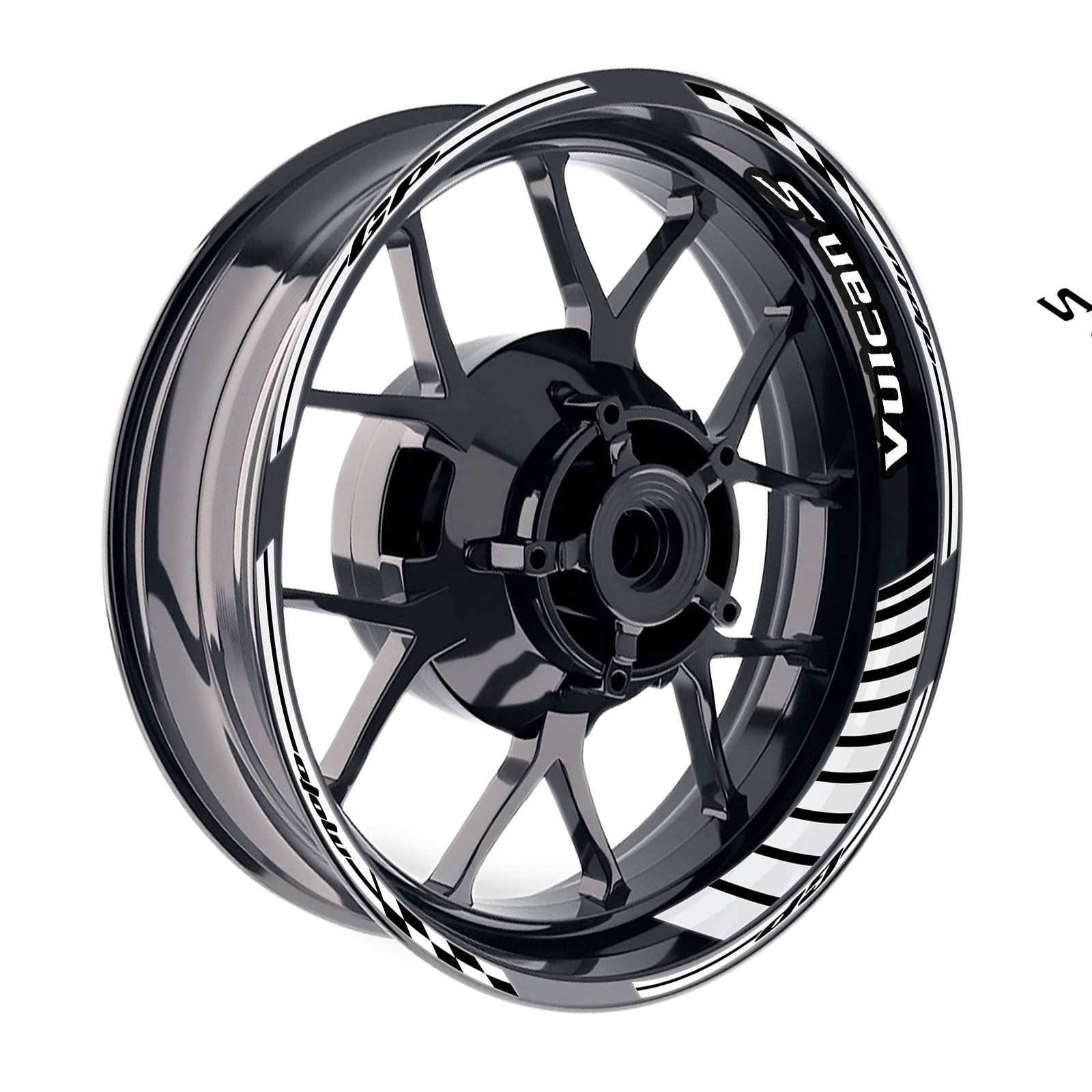 Fit Kawasaki Vulcan S 650 EN650 Logo GP 17 inch Rim Wheel Stickers Racing Check