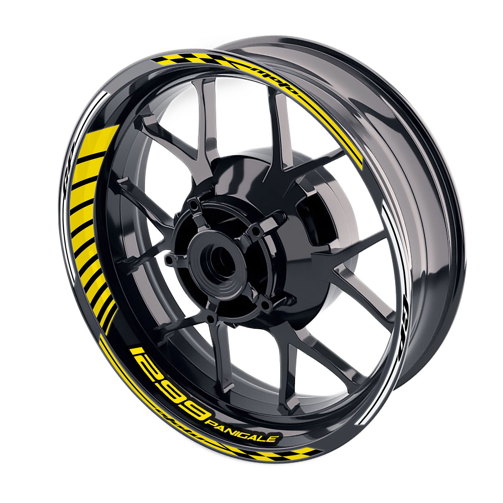Fit Ducati 1299 Panigale Logo Moto GP Stripe 17 inch Wheel Rim Sticker - MC Motoparts
