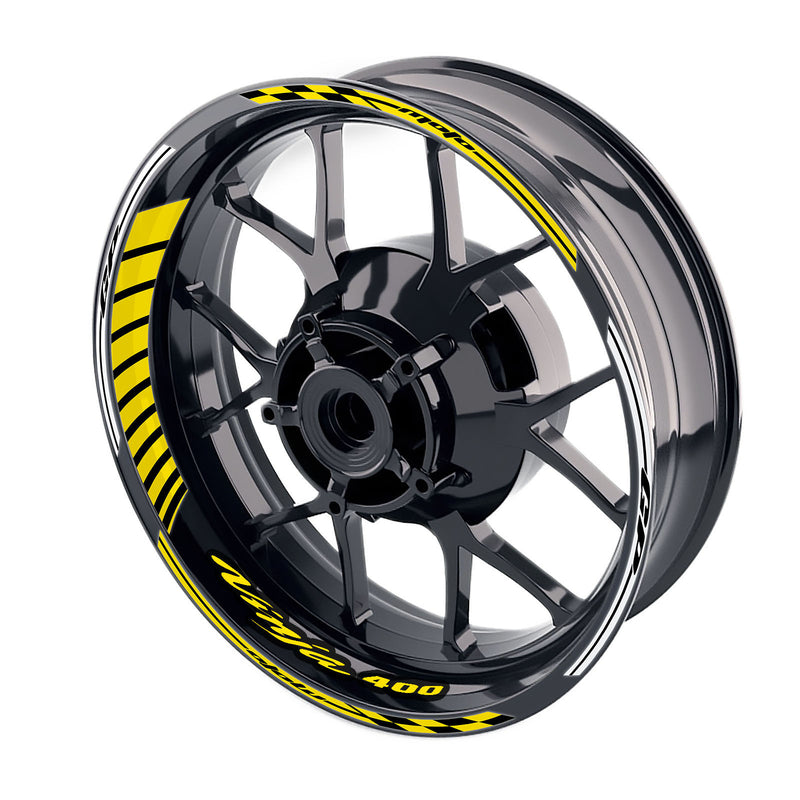 Fit Kawasaki Ninja 400 EX400 Logo Moto GP Stripe 17 inch Wheel Rim Sticker - MC Motoparts