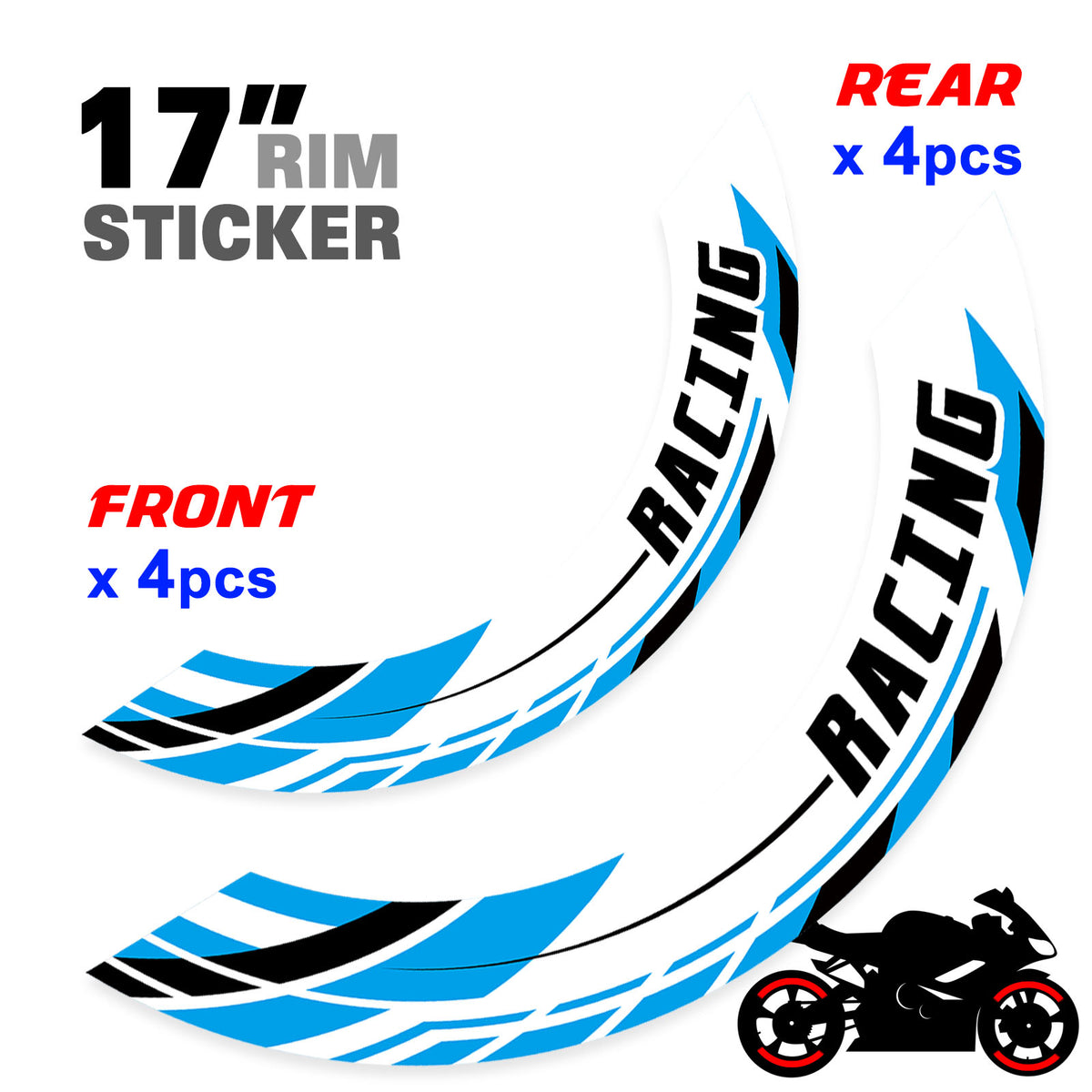 J01 Removable Wheel Decal 2-Piece Inner Rim Sticker For Aprilia