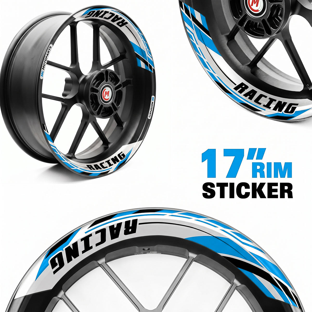 J01 Removable Wheel Decal 2-Piece Inner Rim Sticker For Suzuki