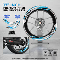 J01 17'' Llanta delantera y trasera extraíble pegatina de llanta de 2 piezas para Aprilia Tuono V4R