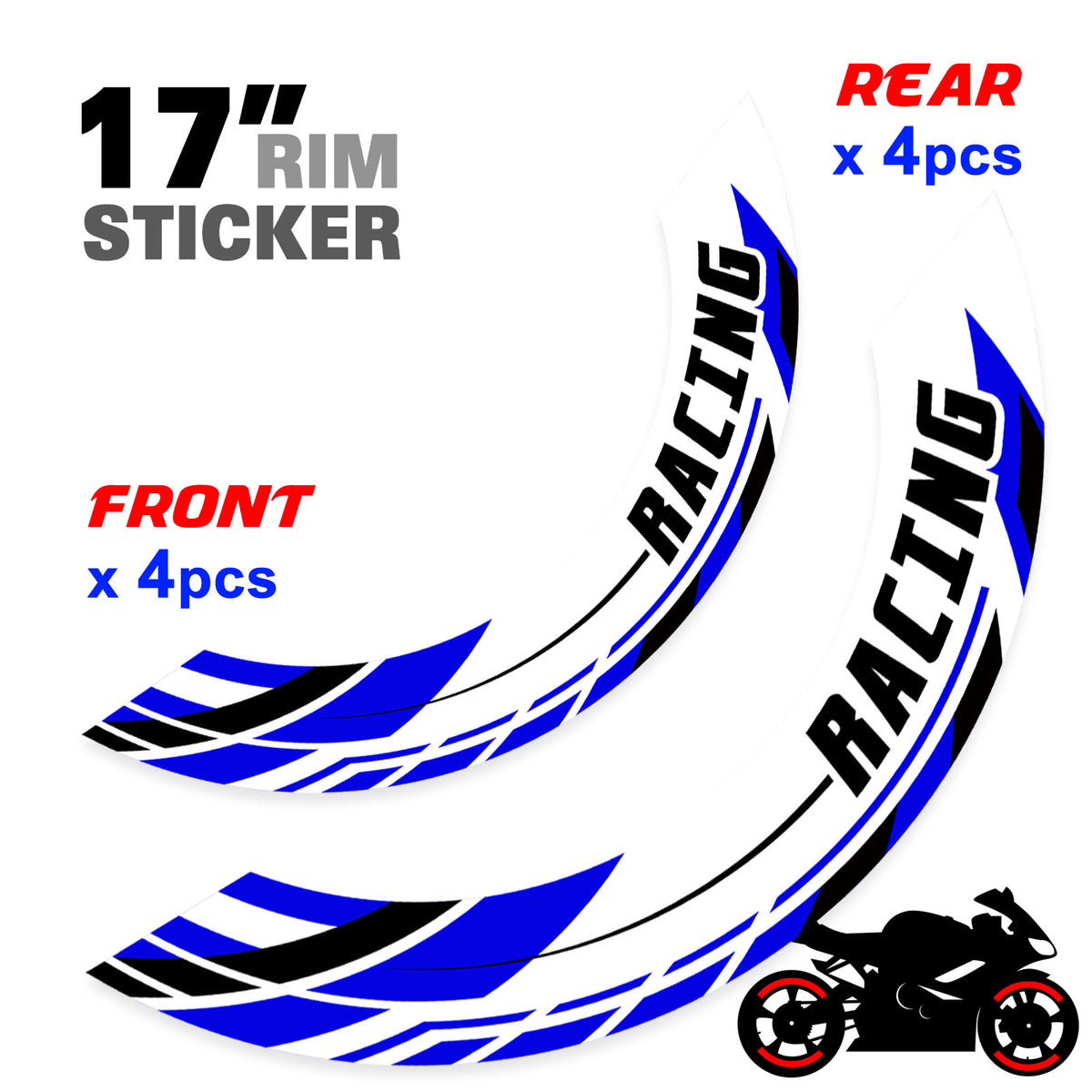 J01 Removable Wheel Decal 2-Piece Inner Rim Sticker For Suzuki