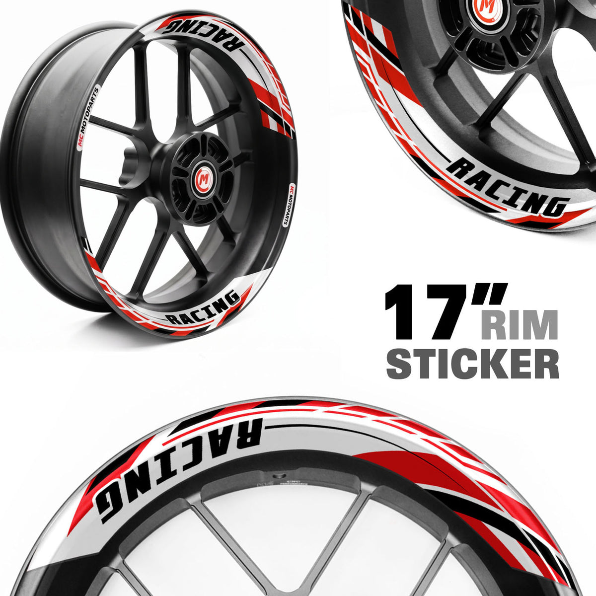 J01 Removable Wheel Decal 2-Piece Inner Rim Sticker For Aprilia