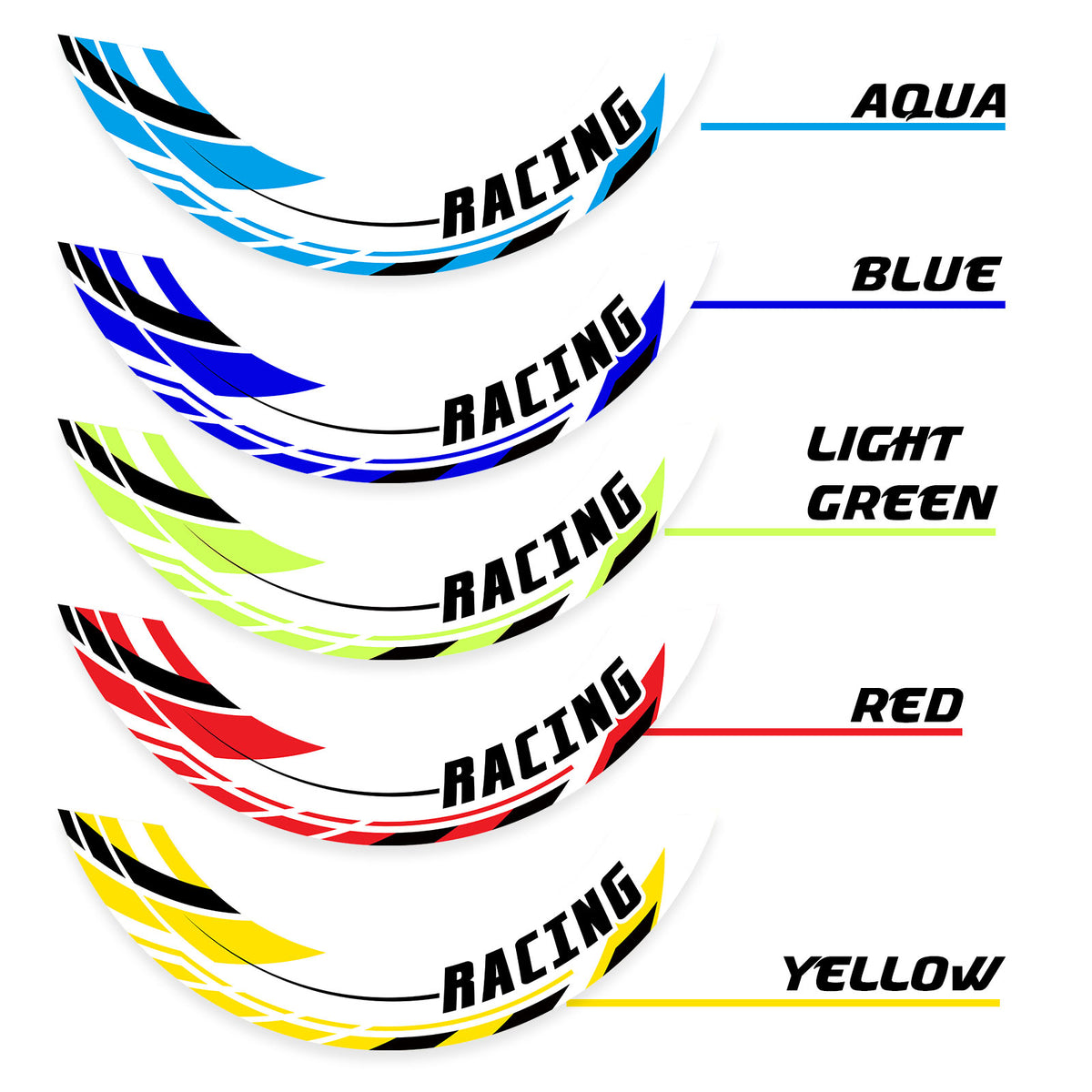 J01 Removable Wheel Decal 2-Piece Inner Rim Sticker For Yamaha