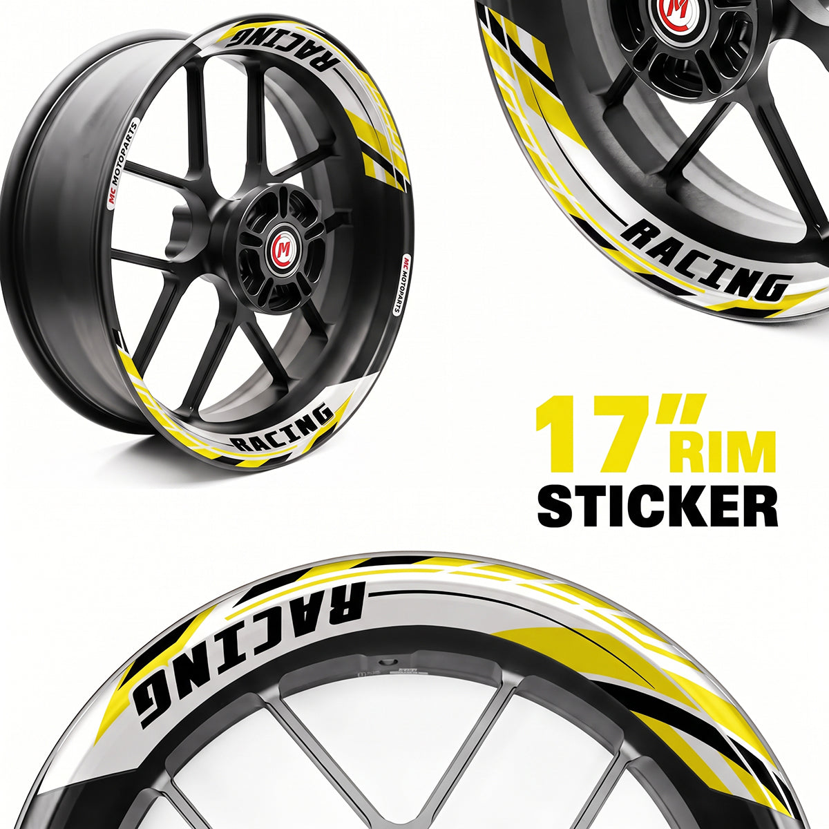 J01 17'' Llanta delantera y trasera extraíble pegatina de llanta de 2 piezas para Aprilia Tuono V4R