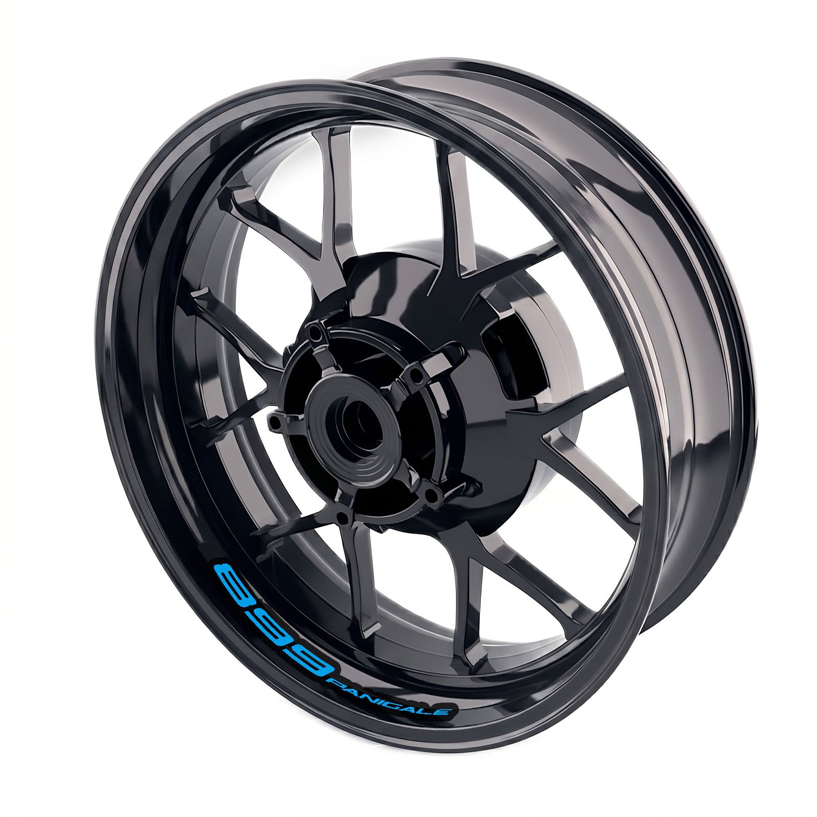 Ducati 899 Panigale wheel rim decal set by StickerBao, bike model-specific inner rim stickers for Ducati motorcycle wheels.