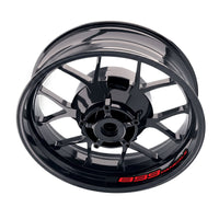 Ducati 899 Panigale inner rim sticker set with wheel decals from StickerBao, featuring model-specific blue and silver rim designs.