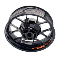 Honda CBR600RR wheel rim sticker set by StickerBao, orange bike model-specific decals for inner rim customization.