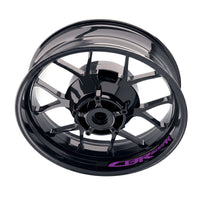Honda CBR600RR wheel stickers and rim decals by StickerBao, featuring bike-specific inner rim decal set for enhanced wheel style.