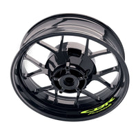 Honda CBR Fireblade wheel rim sticker set by StickerBao, featuring bike-specific decals for stylish motorcycle wheel customization.