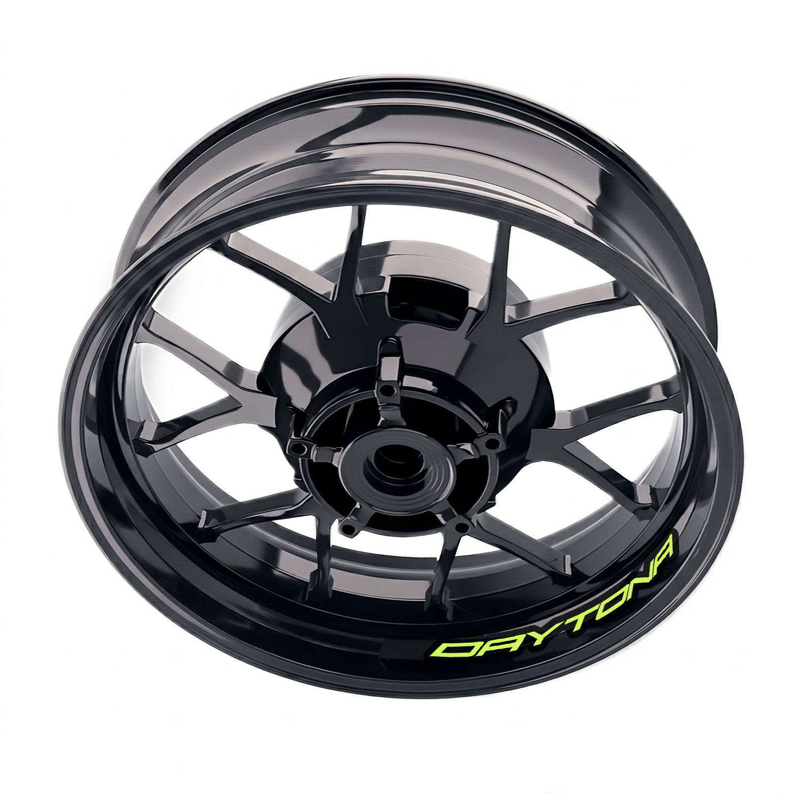 Triumph Daytona 765 inner rim sticker set by StickerBao, bike-specific wheel decals for custom motorcycle rim detailing.