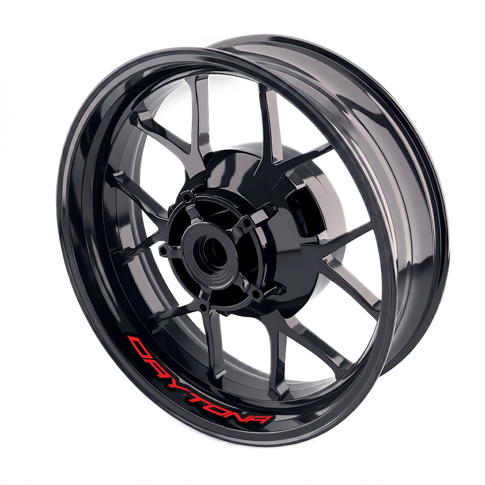 Triumph Daytona 765 wheel stickers and rim decals set by StickerBao, designed for bike model-specific inner rim decoration.