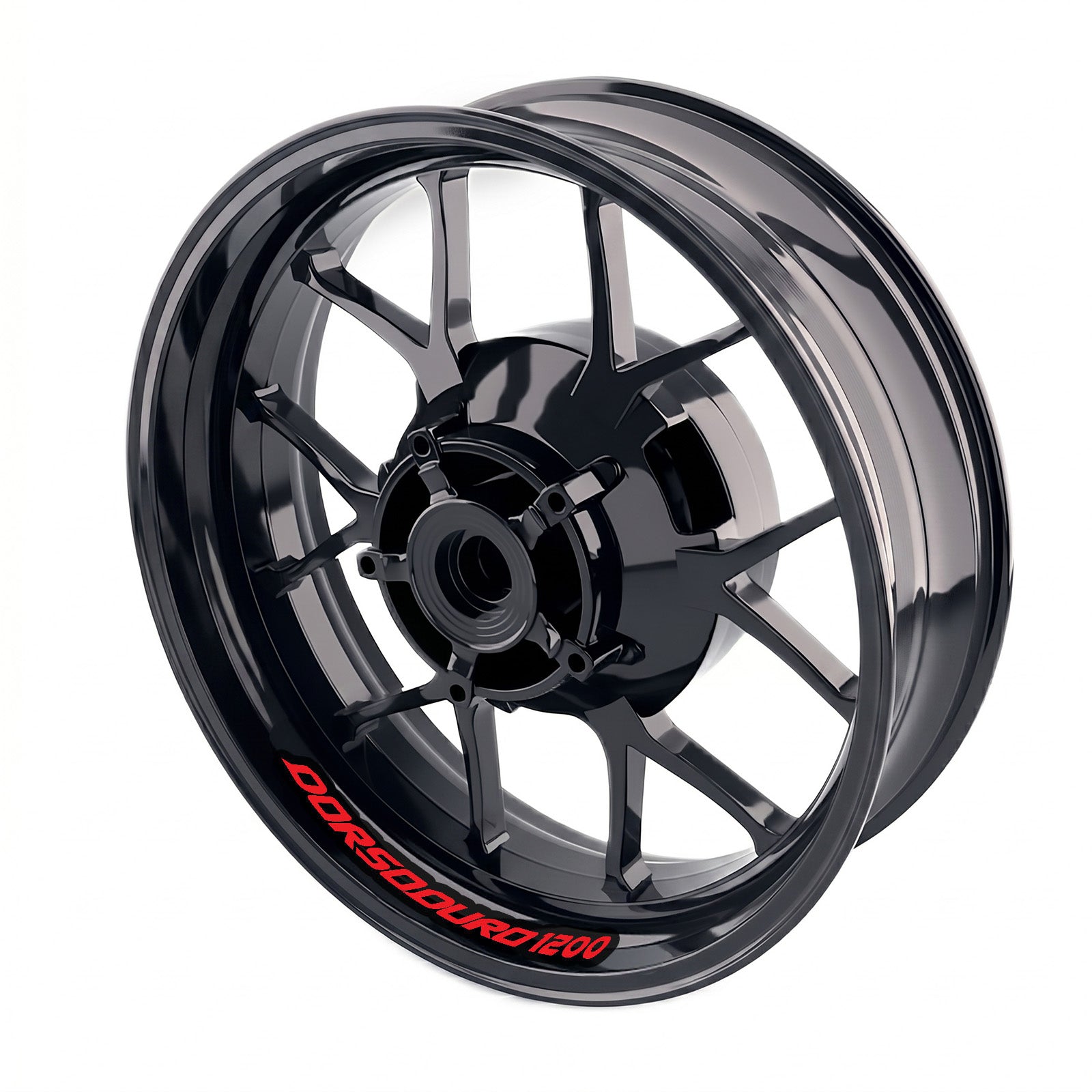 Aprilia DORSODURO 1200 wheel stickers and rim decals by StickerBao, featuring bike model-specific inner rim decal set.