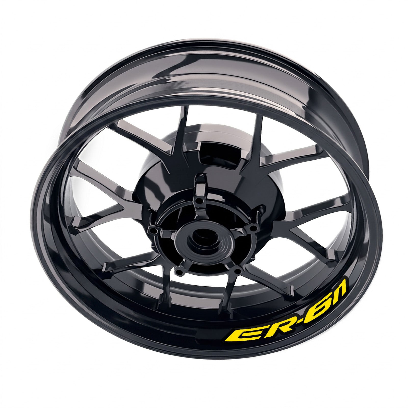 Kawasaki ER6N inner rim sticker set featuring wheel decals and rim decals by StickerBao, designed for bike wheel customization.