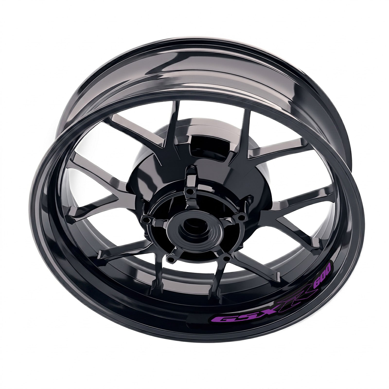 Suzuki GSXR 600 inner rim sticker set by StickerBao, bike-specific wheel decals for custom motorcycle rim decoration.