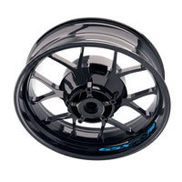 Suzuki GSXR 750 inner rim sticker set by StickerBao, bike model-specific wheel decals on a motorcycle rim.