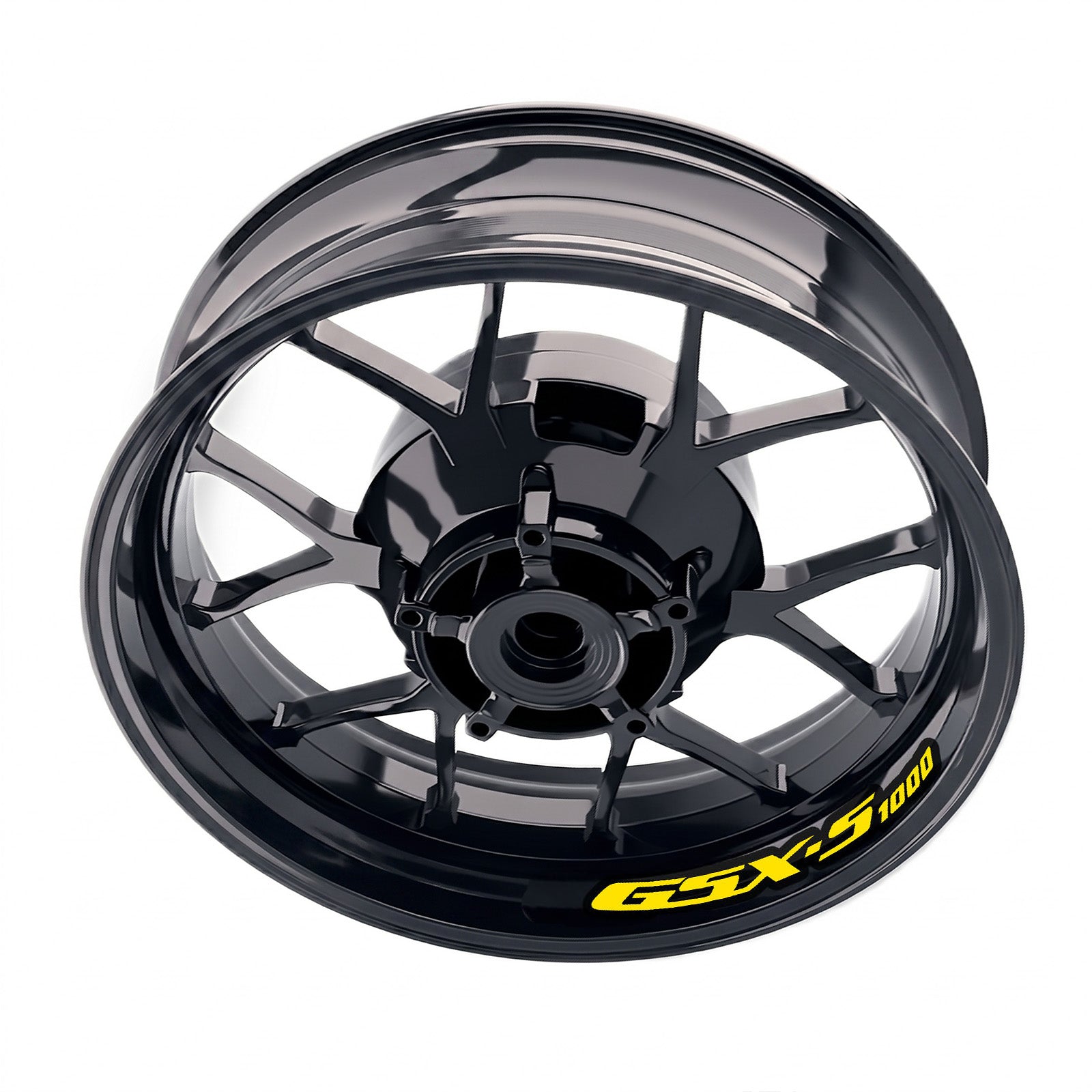 Suzuki GSXS 1000 wheel stickers and rim decals by StickerBao, set of inner rim decals for bike wheel customization.