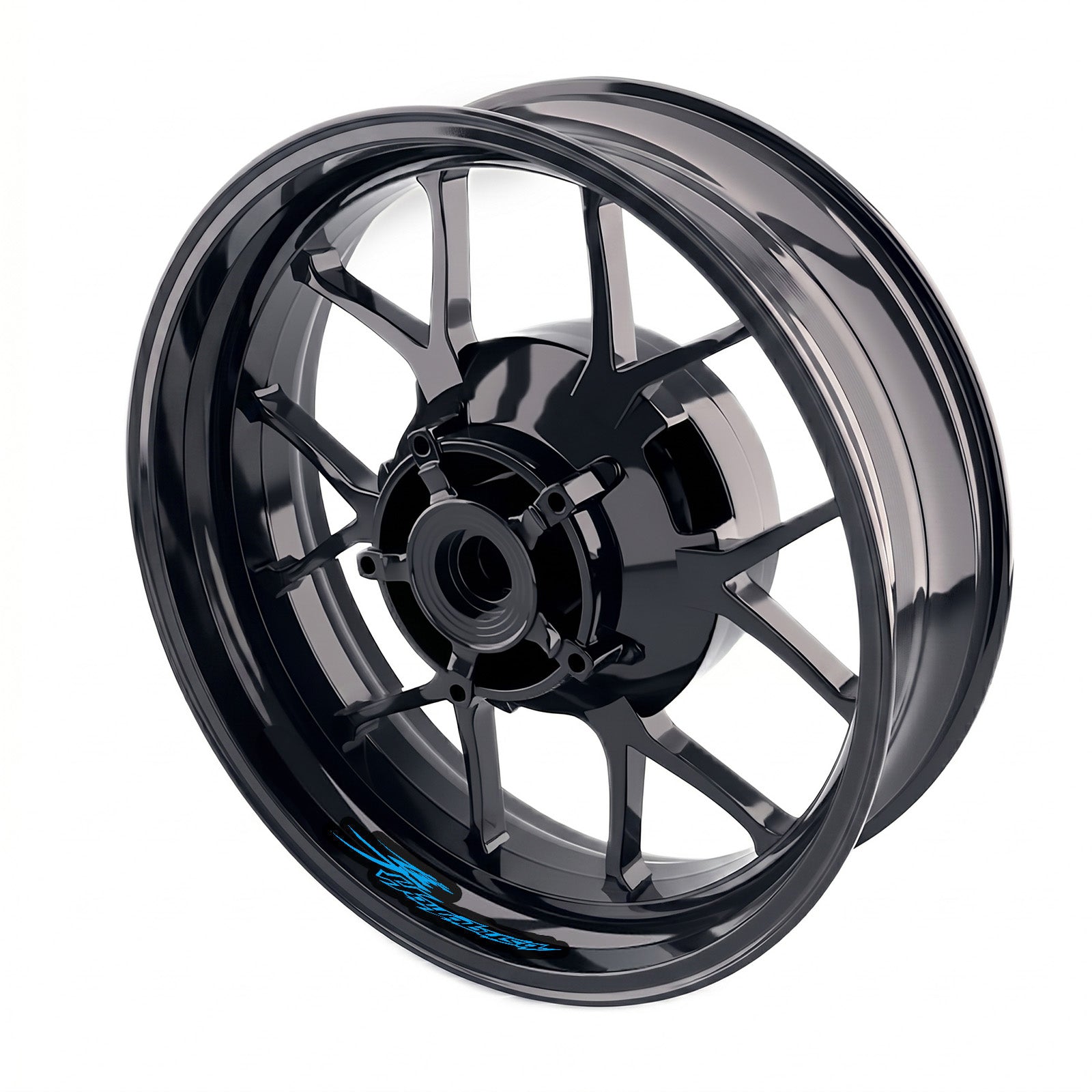 Suzuki GSX1300R Hayabusa inner rim sticker set with wheel decals, featuring brand-specific bike model design for custom rims.