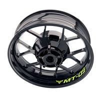 Yamaha MT09 inner rim sticker set by StickerBao, bike-specific wheel decals with bold blue and black design for motorcycle rims.