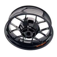 Kawasaki Ninja 650 wheel rim sticker set with bike-specific decals, featuring bold graphics on inner rim surfaces.