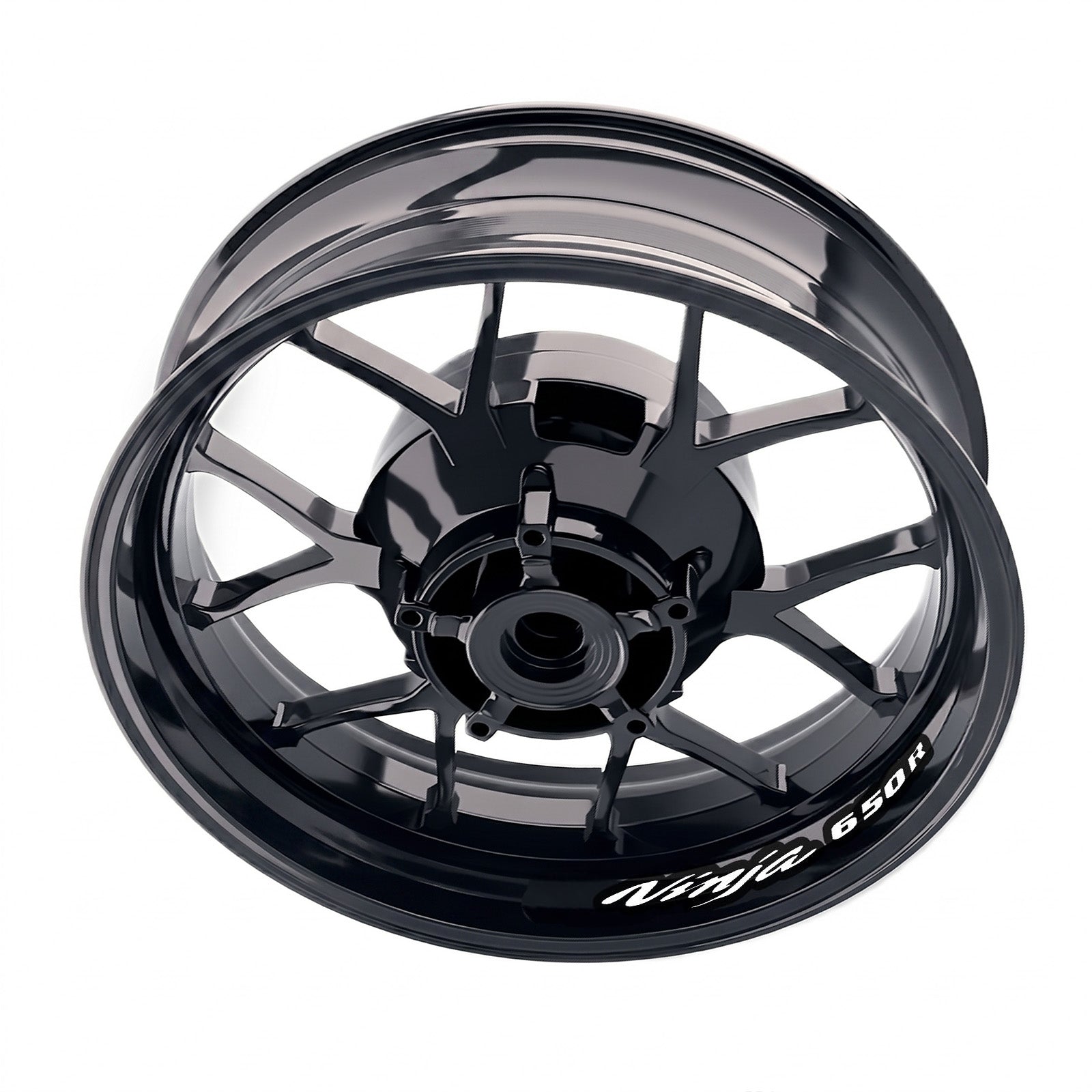 Kawasaki NINJA 650R inner rim sticker set by StickerBao, bike wheel decals for customizing the motorcycle rim appearance.