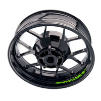 Aprilia Shiver 900 wheel decal set with bike-specific inner rim stickers by StickerBao, featuring stylish rim decals for motorcycle wheels.