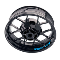 Yamaha YZF R1 inner rim sticker set by StickerBao, featuring bike-specific wheel decals with bold graphics on alloy rims.