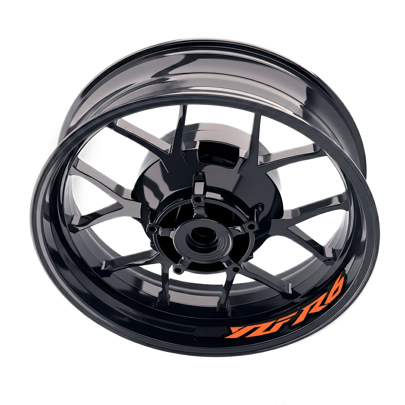 Yamaha YZF R6 inner rim sticker set by StickerBao, featuring bike model-specific wheel decals on white background.