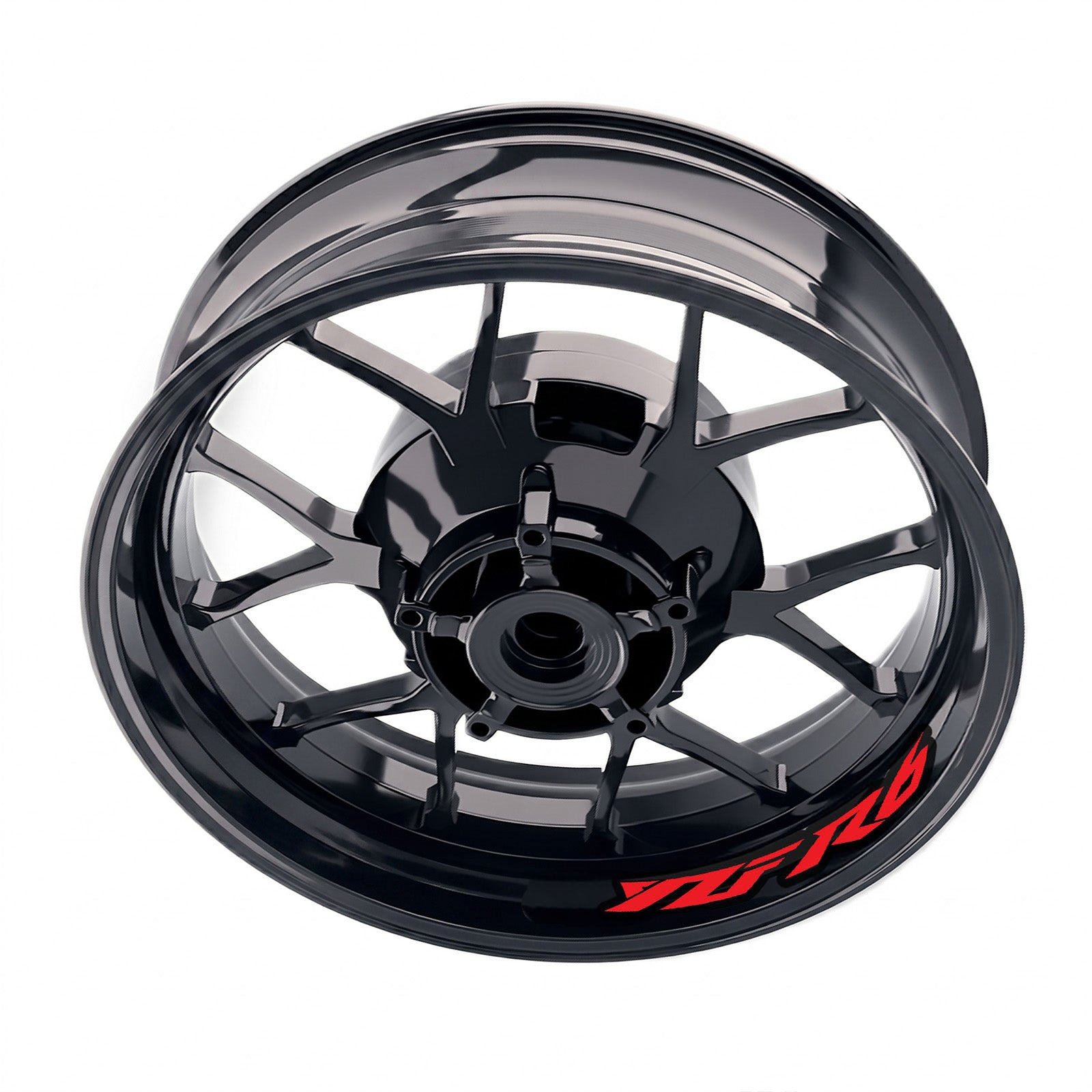 Yamaha YZF R6 inner rim sticker set by StickerBao, bike model-specific wheel decals with vibrant design on glossy rims