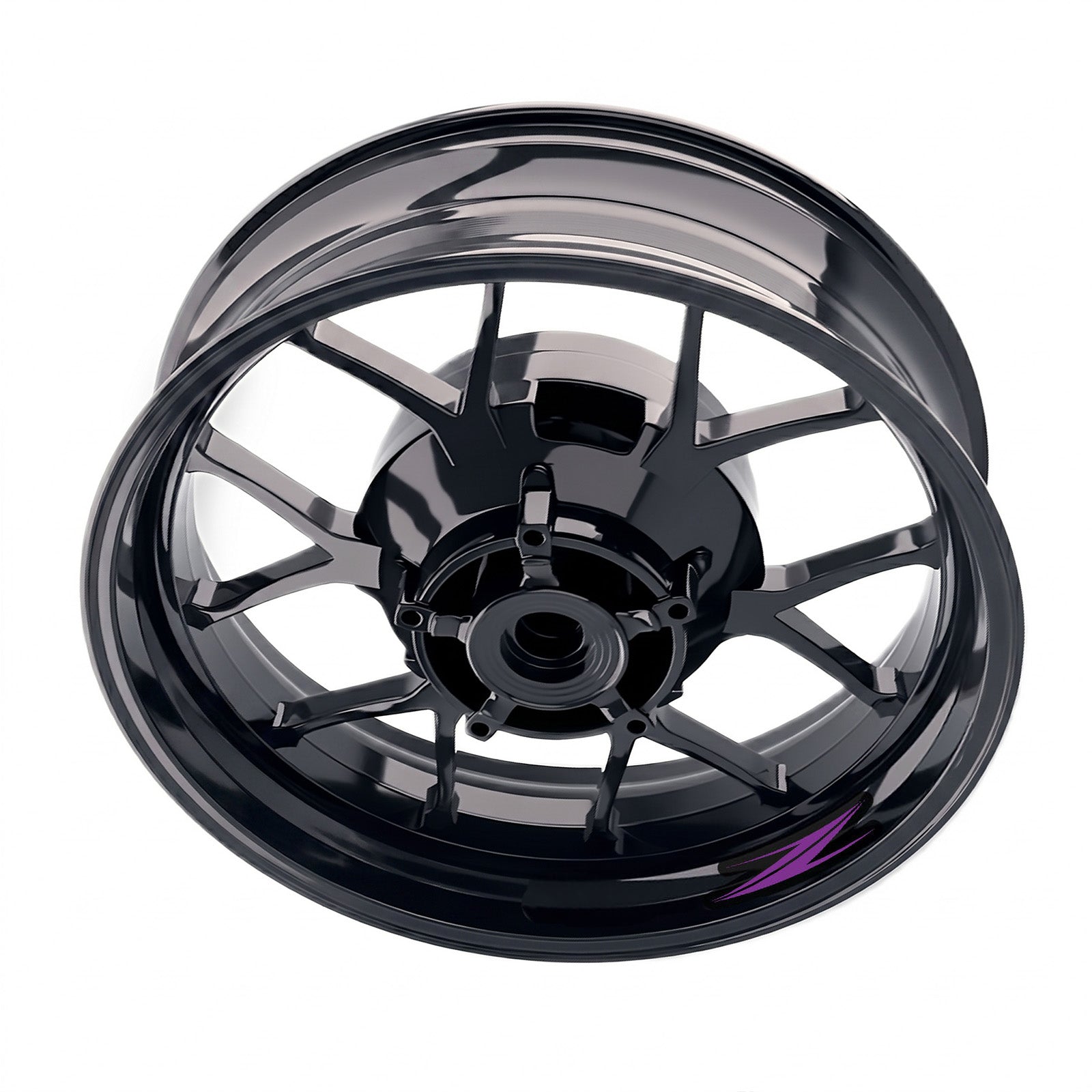 Kawasaki Z800 wheel rim decals sticker set by StickerBao, featuring bike-specific inner rim stickers for custom wheel decoration.