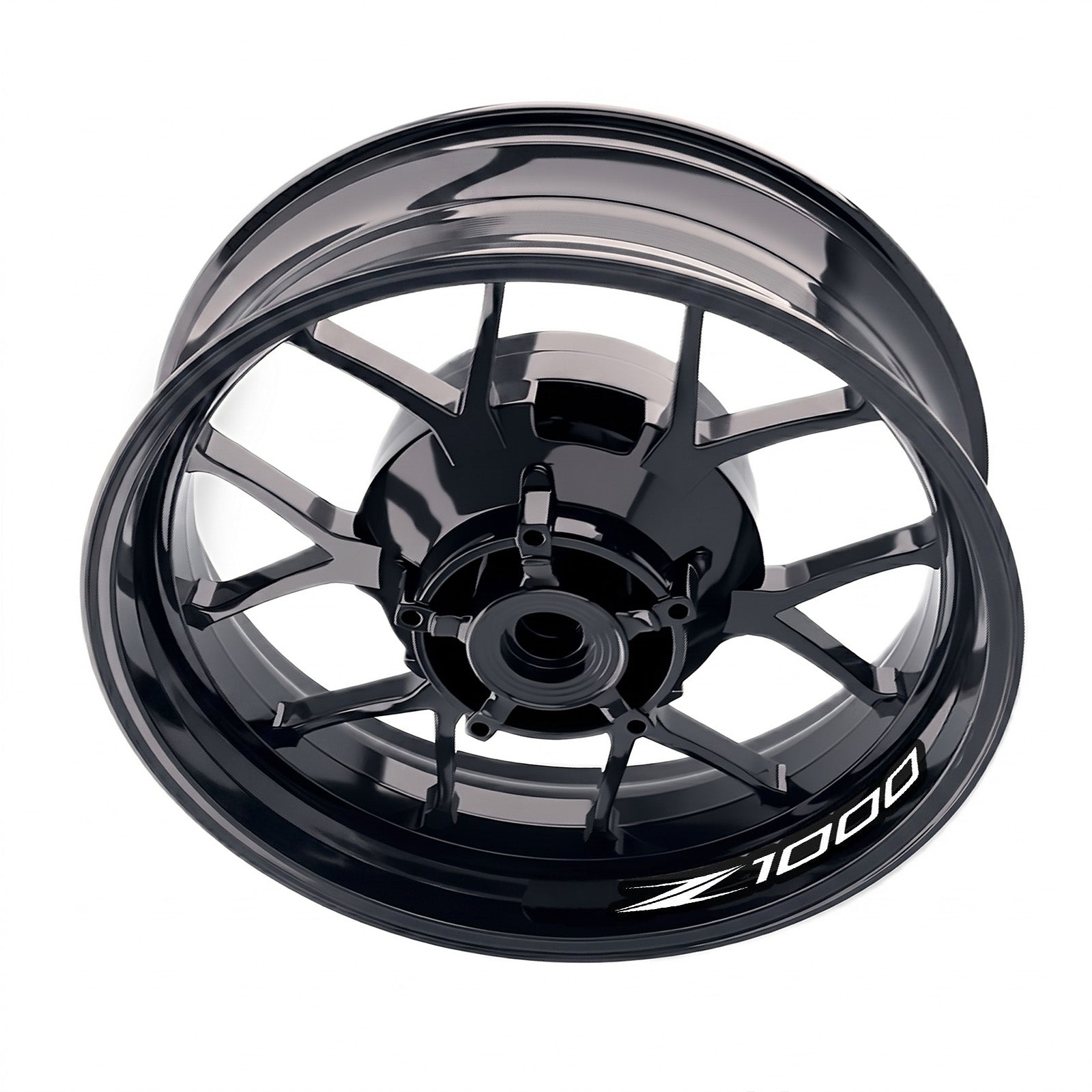 Kawasaki Z1000 inner rim sticker set by StickerBao, wheel decals for customizing motorcycle rims with model-specific design
