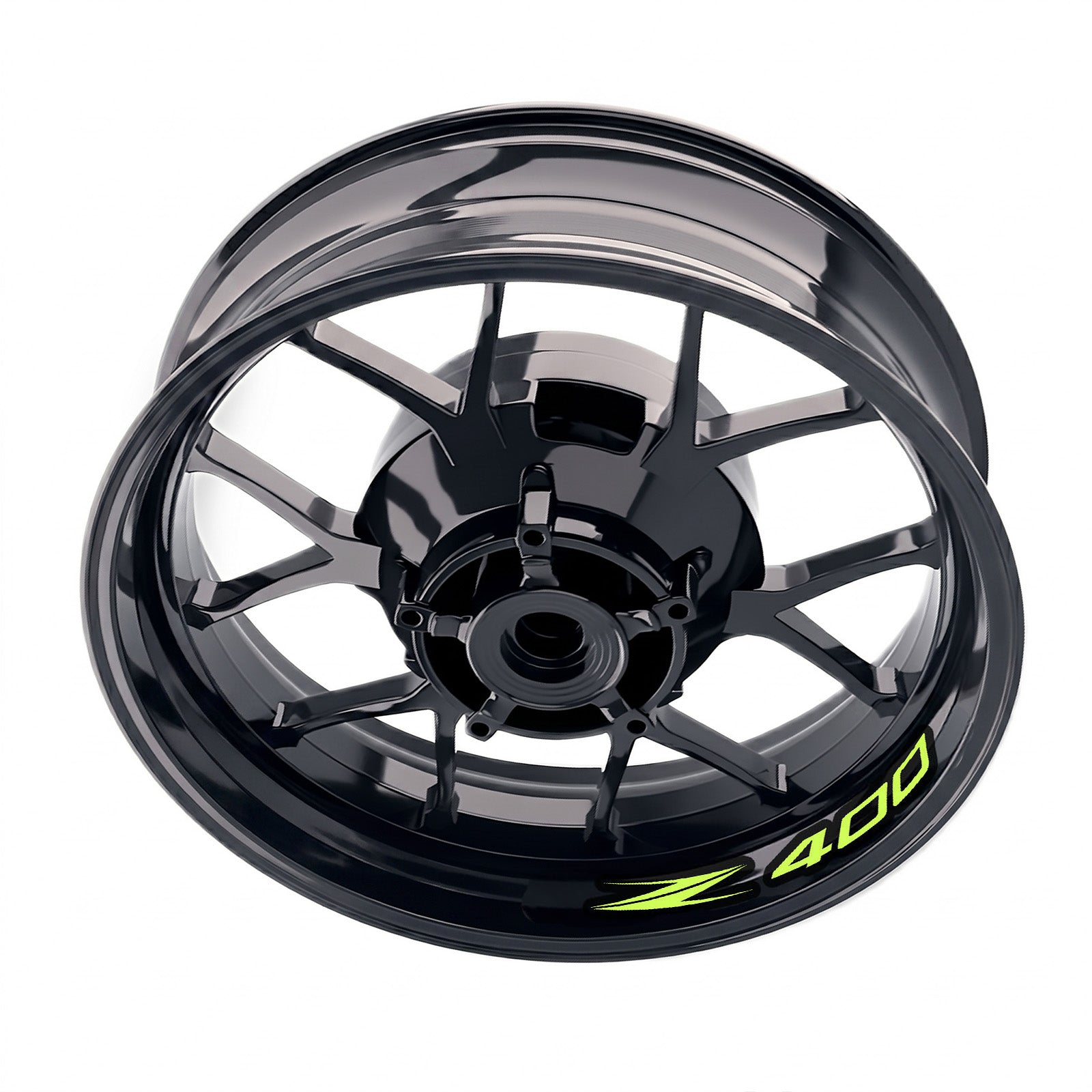 Kawasaki Z400 inner rim sticker set by StickerBao, bike-specific wheel decals for customizing motorcycle rims.