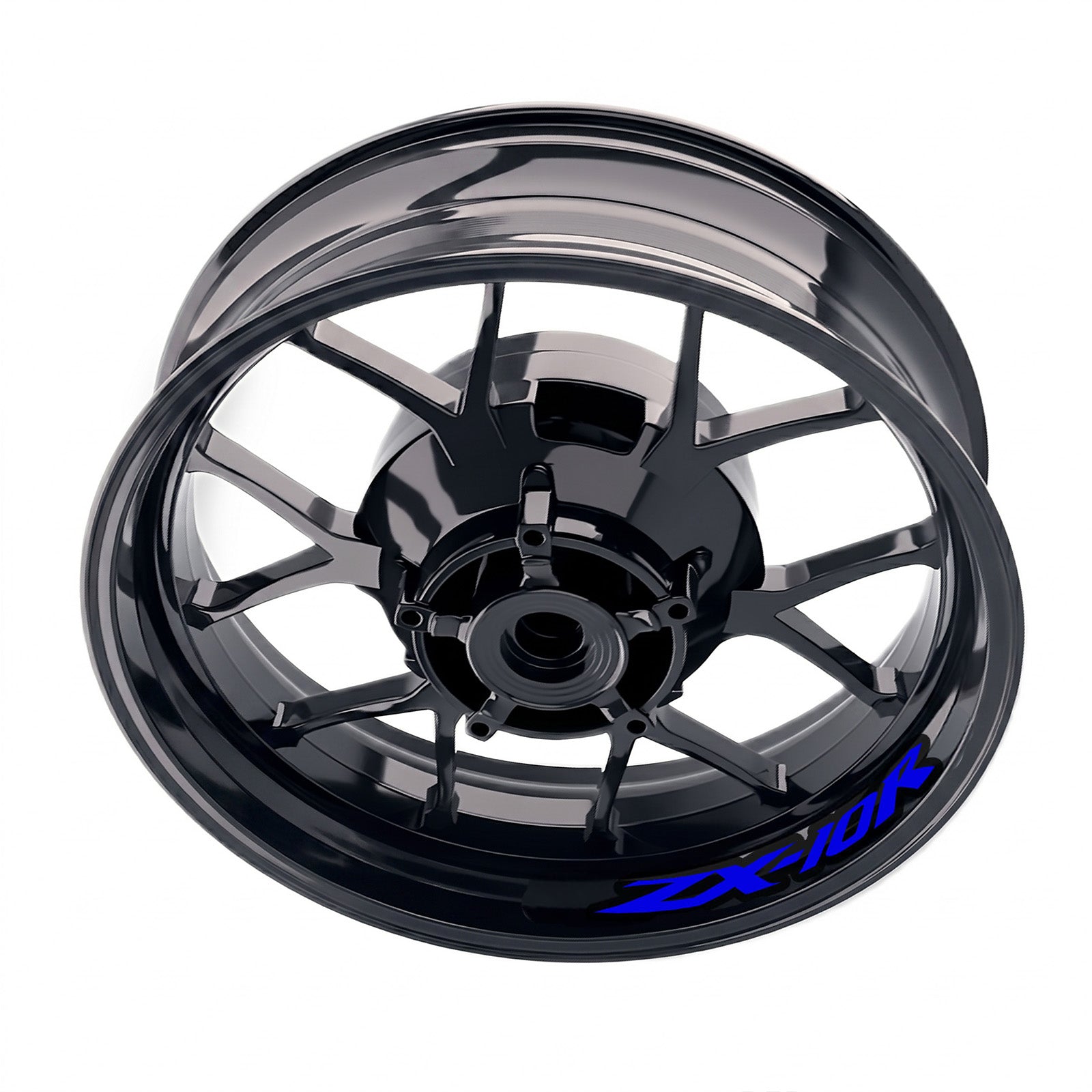 Kawasaki ZX10R Ninja ZX1000 wheel rim sticker set by StickerBao, featuring bike-specific decals for inner rim customization.
