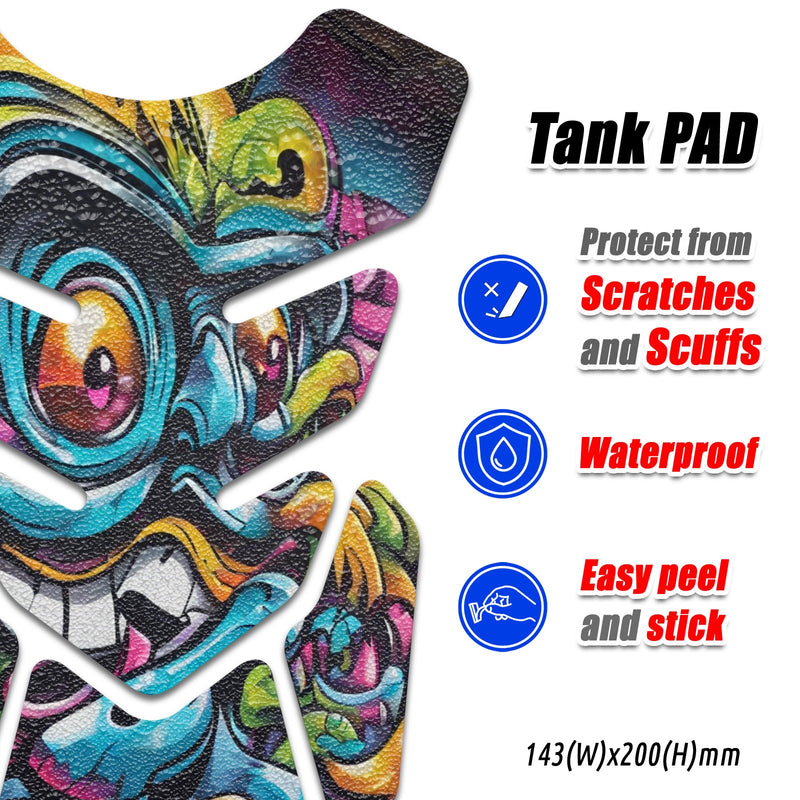 Gas Tank Sticker Motorcycle Tank Pad Protector Anti Slip Shield Neon Fantasy Art MC Motoparts x StickerBao