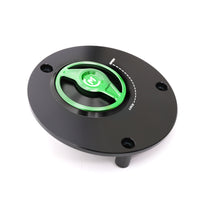 Green Quick Lock Release REVO fuel cap for mototorcycle