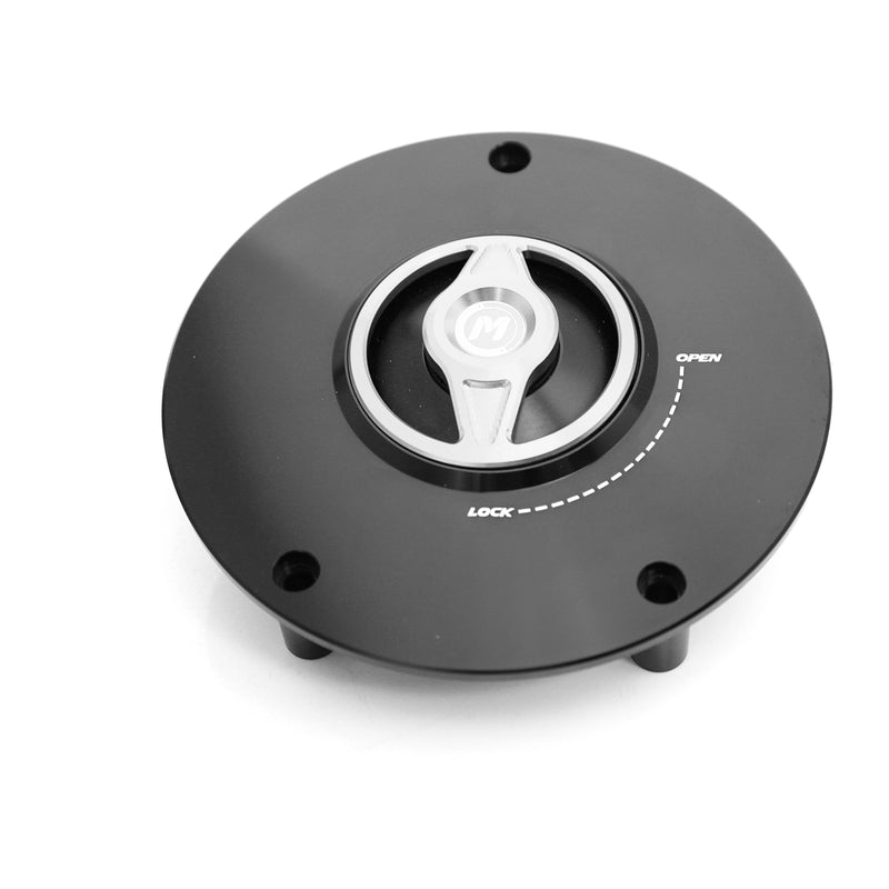 Silver Quick Lock Release REVO fuel cap for mototorcycle