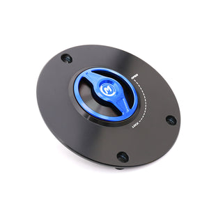 Blue Quick Lock Release REVO fuel cap for mototorcycle