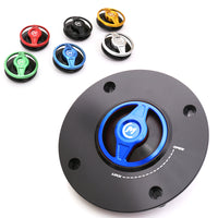 Blue Quick Lock Release REVO fuel cap for mototorcycle