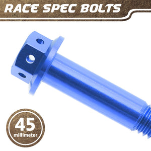 Blue Aluminium Pre-drilled Flanged Hex Head Race Spec Bolt