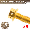 Gold Aluminium Pre-drilled Flanged Hex Head Race Spec Bolt