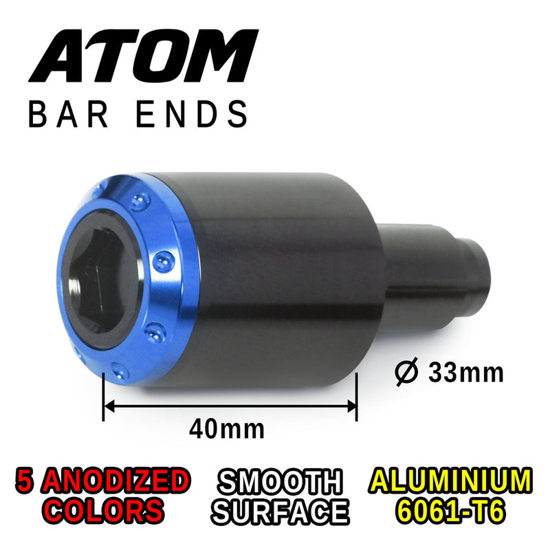 Fit Aprilia Dorsoduro 750 08-19 Engraved Logo ATOM Bar Ends - MC Motoparts