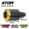 Fit Aprilia Dorsoduro 1200 11-19 Engraved Logo ATOM Bar Ends - MC Motoparts