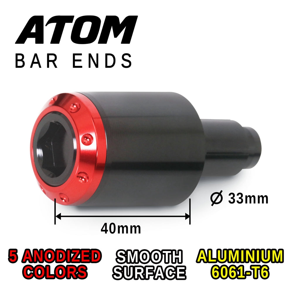 Fit Yamaha TDM900 Engraved Logo ATOM Bar Ends | MC Motoparts